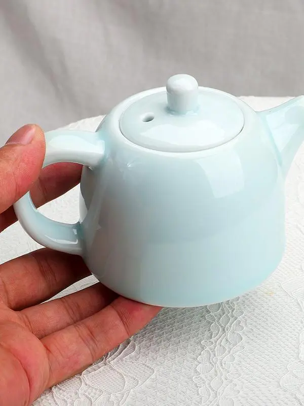 Yingqing tea set teapot tea handle pot ceramic tea set small carp side handle pot chinoiserie small fresh single pot hand pot