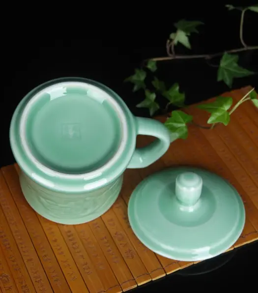 Ceramic and celadon office Cup with cover water Cup goldfish tea cup tea-making sets porcelain coffee cup