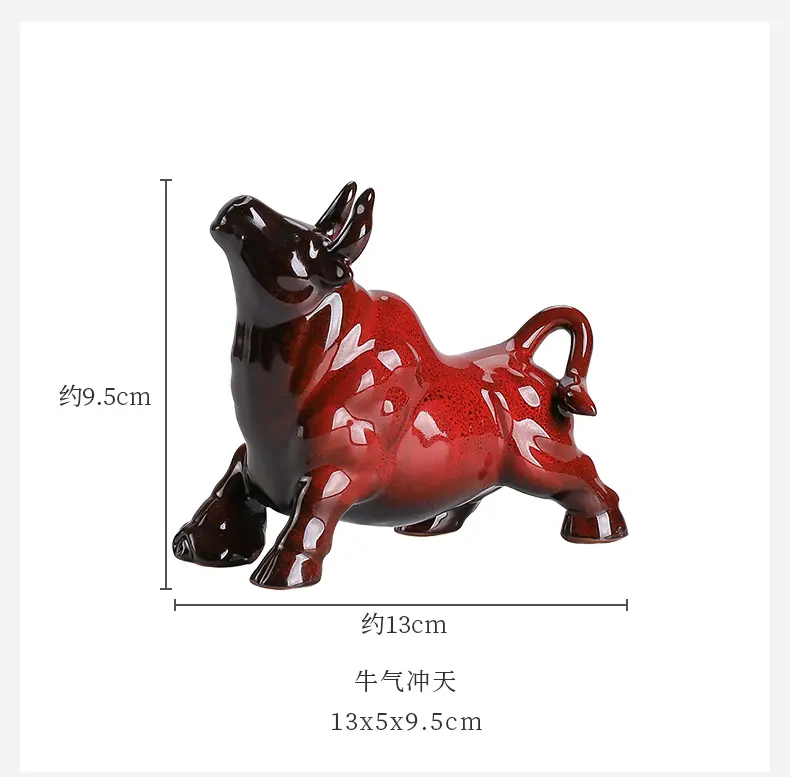 Awesome statue sculpture small ceramic ornaments Chinese Household Office boss desktop cow decorations
