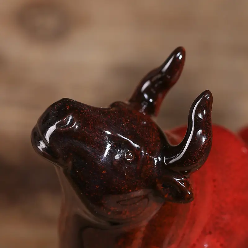 Awesome statue sculpture small ceramic ornaments Chinese Household Office boss desktop cow decorations