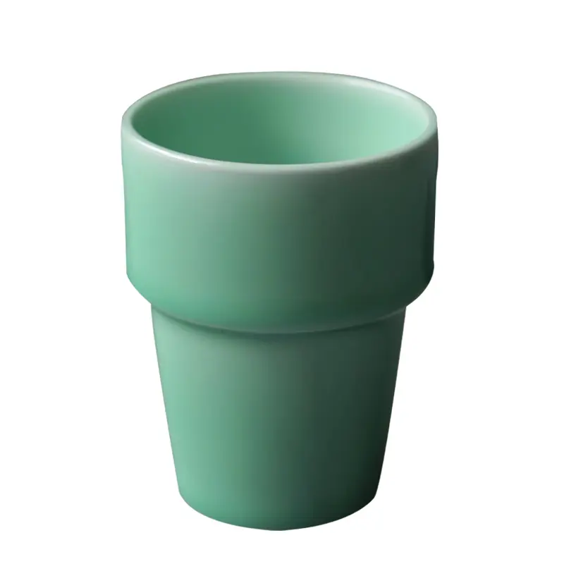 Ceramic water cup coffee cup celadon stacked cup tea cup 210ml water cup office cup hotel restaurant tea cup for home mouth cup