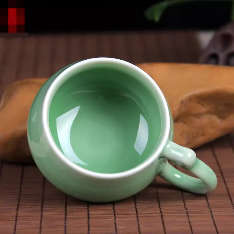 Celadon water cup six-color coffee cup ceramic tea cup creative cup milk tea petty bourgeoisie cup ruyi cup