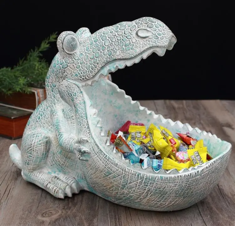 Big Mouth Dinosaur Figurine, Storage Box, Home Decoration, Ornamental Resin Art Sculpture, Home Decor Gift