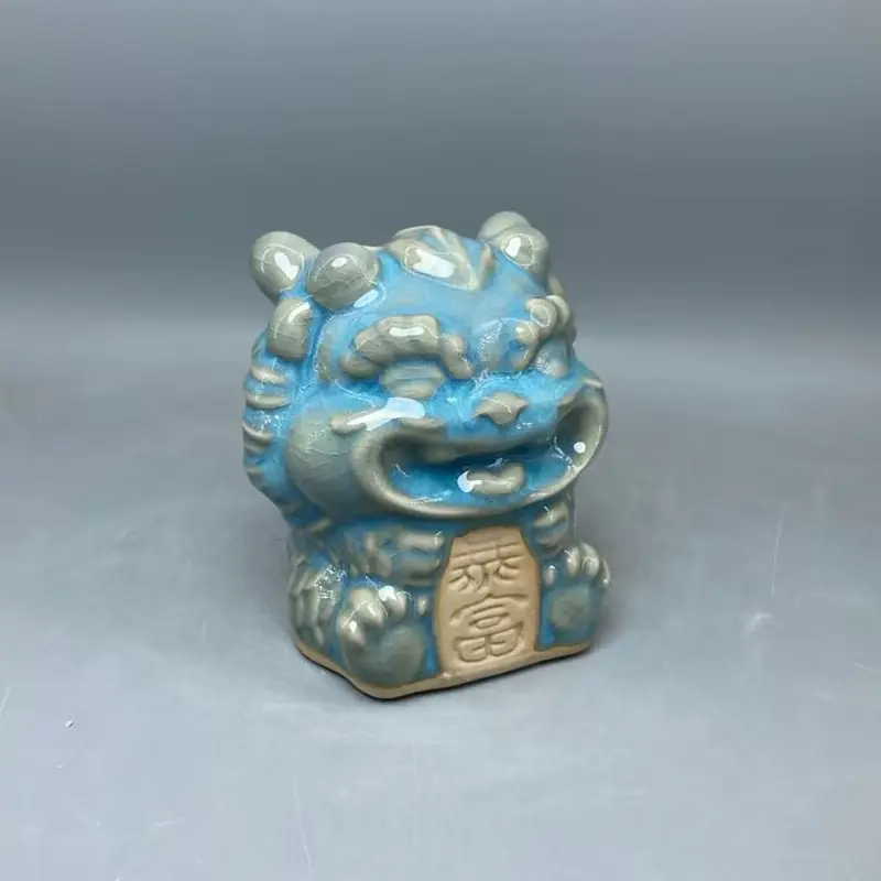 Song Jun Ceramic Buonfu Dragon Statue Sculpture Home Decor Crafts Room Decoration Animal Figurines There Are Ice Cracks