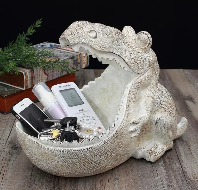 Big Mouth Dinosaur Figurine, Storage Box, Home Decoration, Ornamental Resin Art Sculpture, Home Decor Gift