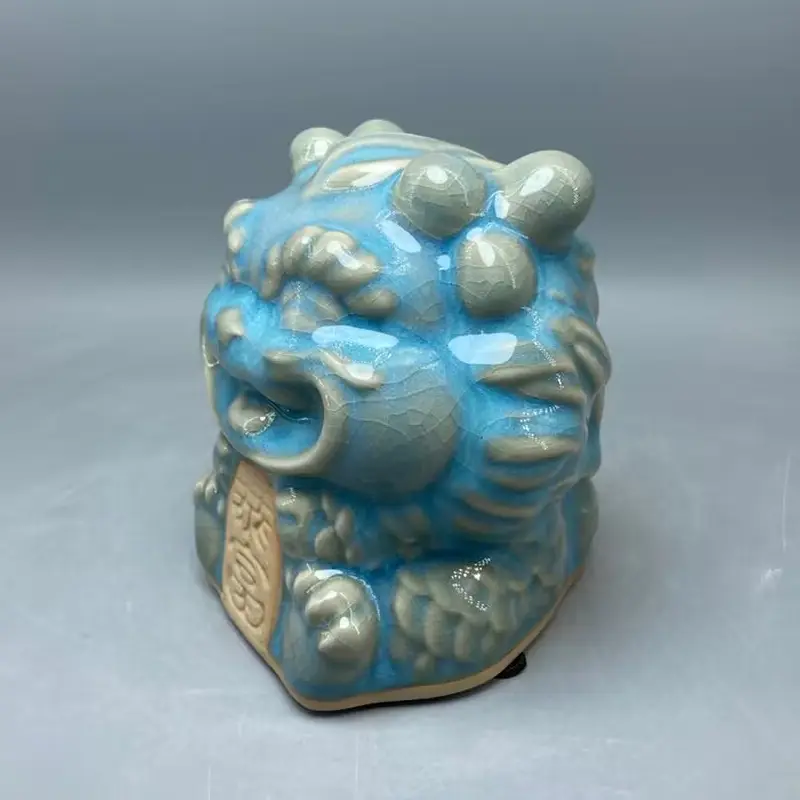Song Jun Ceramic Buonfu Dragon Statue Sculpture Home Decor Crafts Room Decoration Animal Figurines There Are Ice Cracks