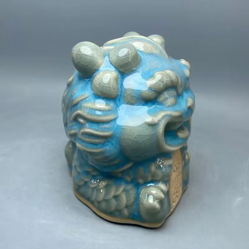 Song Jun Ceramic Buonfu Dragon Statue Sculpture Home Decor Crafts Room Decoration Animal Figurines There Are Ice Cracks
