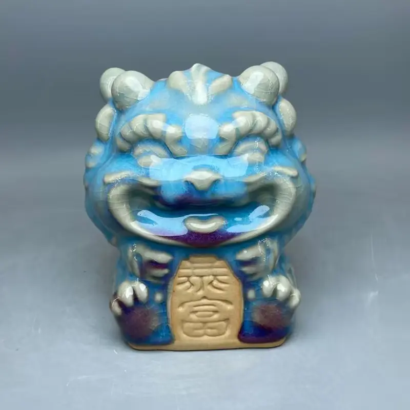 Song Jun Ceramic Buonfu Dragon Statue Sculpture Home Decor Crafts Room Decoration Animal Figurines There Are Ice Cracks