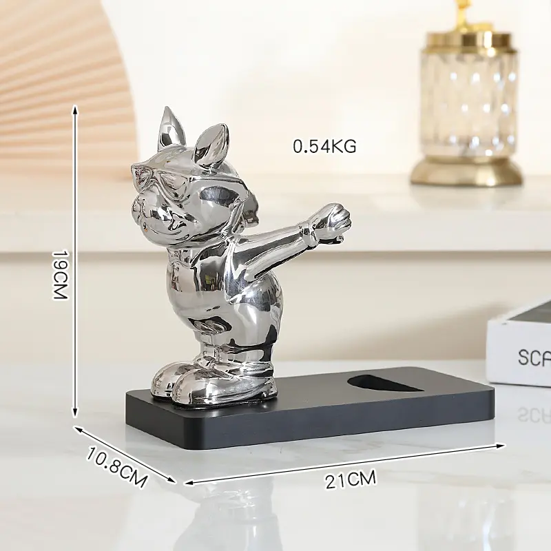 Ceramic French Bulldog Sculpture, Wine Rack, Wine Cabinet Decorations, Wine Holder, Furnace