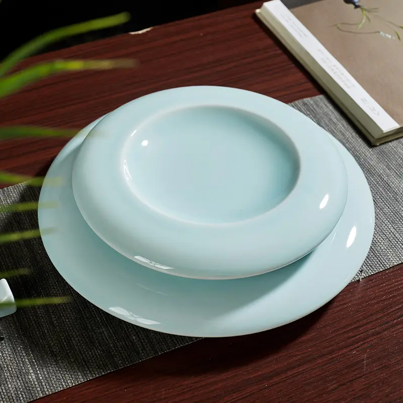 Creative cold dish plating characteristic stylish round plate hotel restaurant ceramic plate tableware prato de jantar platos