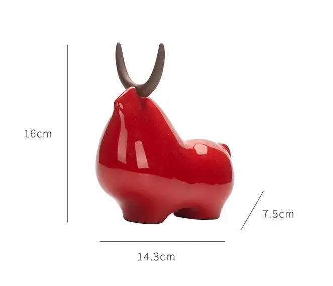 Ceramic Bull Sculpture and Figurines Crafts, Bull Decoration, Buffalo Ornaments, Cow Figurine Accessories