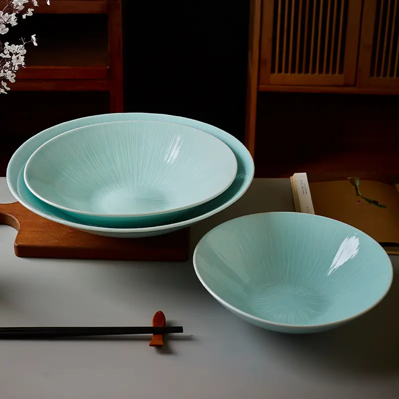 salad bowl artistic conception dish plate hotel western food plate dish ceramic dessert soup bowl noodle bowl ceramic plate