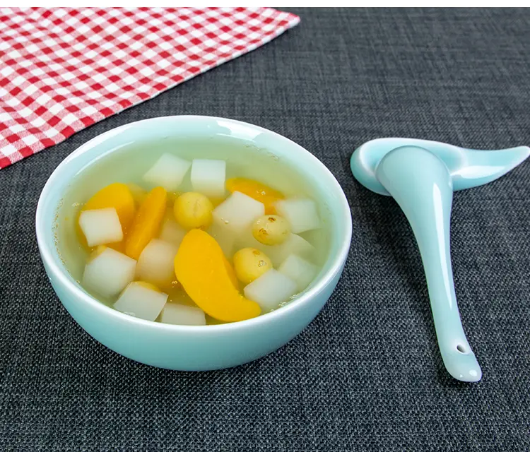 Celadonfor homechinoiserie eating bowl tableware small single porridge bowl ceramic bowl rice bowl pure color bowl