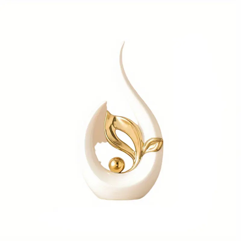 White Gold Home Decor Accent Ceramic Statue Abstract Sculptures Centerpieces Mid Century Modern Decor for Tables Coffee Table