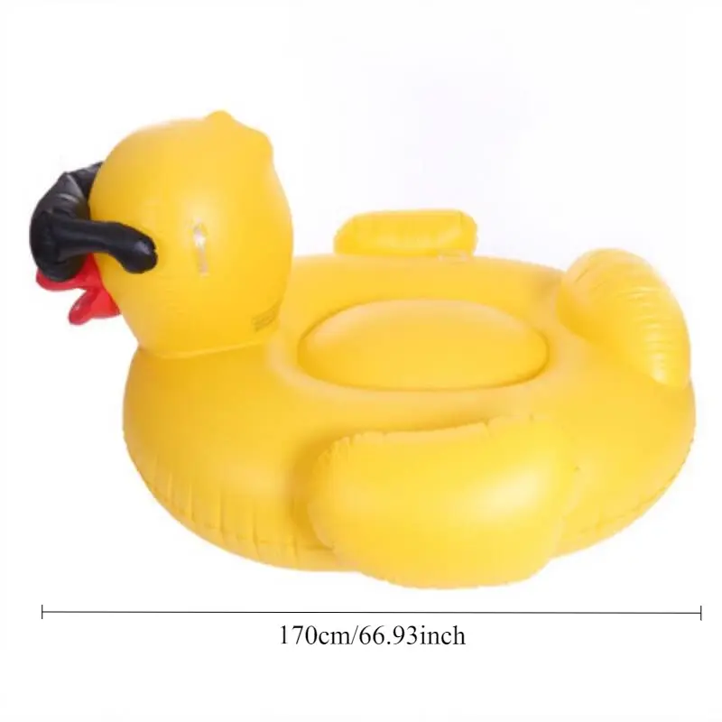 1pc Giant Duck Shaped Floating Bed, Inflatable Pool Water Lounge Chair, Suitable For Pool & Beach Party