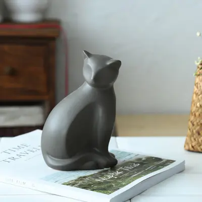 Ceramic Crafts Mini Cat Animal Statue Model Desktop Decoration Home Decor Ornaments Birthday Gift Festivals Present