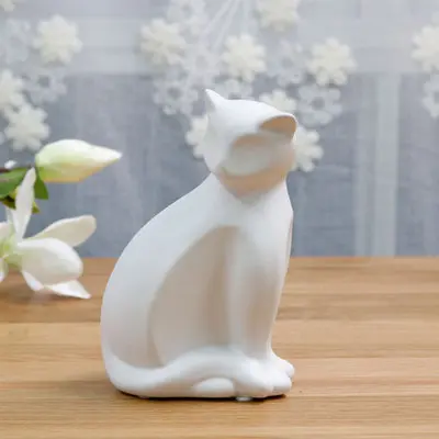 Ceramic Crafts Mini Cat Animal Statue Model Desktop Decoration Home Decor Ornaments Birthday Gift Festivals Present