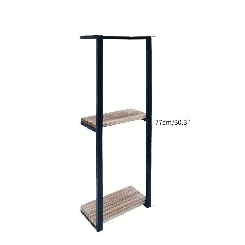 1pc Modern 2-Tier Metal Wall-Mounted Towel Rack, Easy Assembly, Space-Saving Bathroom Organizer for Home & Bedroom