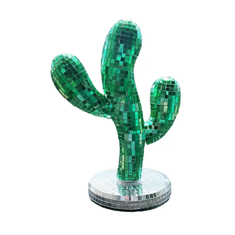 1PC Home Festival Decoration Retro Disco Cactus Ornament Creative Living Room Color Lens Handmade Crafts Small Gifts For Friends