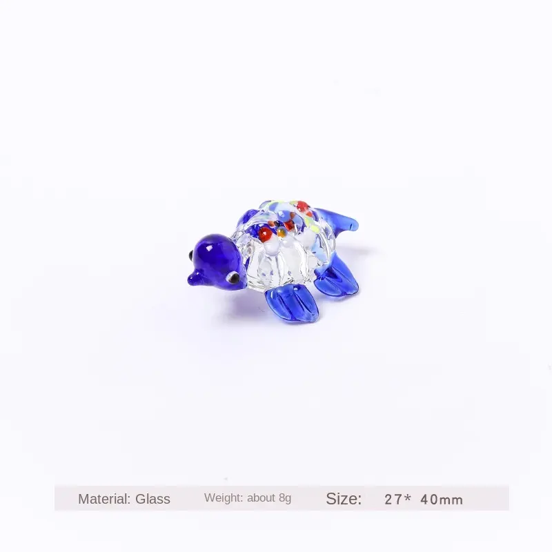 6PCSFashion Colorful Sea Turtle Figurines High Borosilicate Glass Sea Turtle Sea Animal Collectibles Tiny Turtle Glass Ornaments