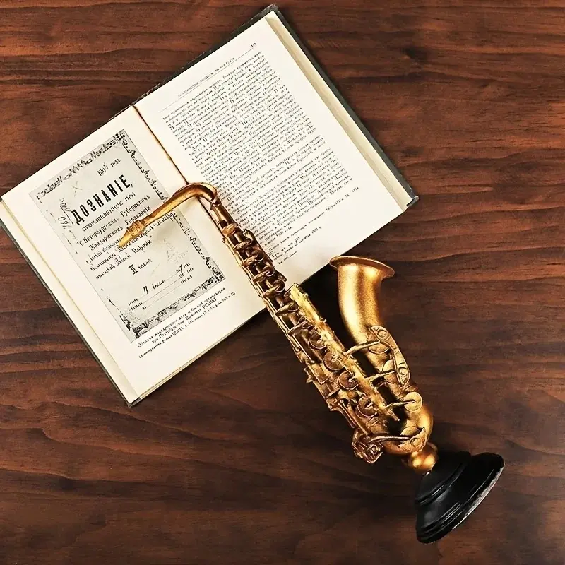 Copper Miniature Saxophone Miniature Replica Dollhouse Model Saxophone Home Ornament Vintage Violin Instrument Sax Model