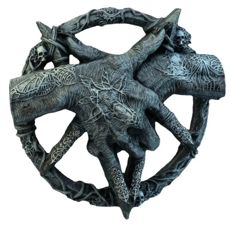Pentagram Claw  Hand Free Standing Plaque Devil HandInverted Pentagram Star Hanging Wall Deco Halloween living room decorations