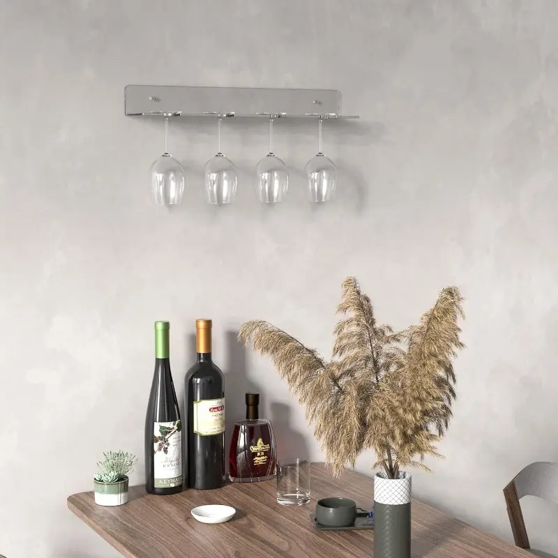 Champagne Wall Holder for Party Clear Acrylic Champagne Glass Holder Stand Stemware Champagne Tower Hold Flute Stand