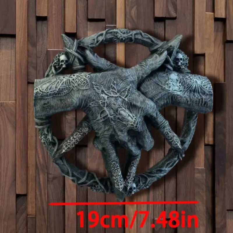 Pentagram Claw  Hand Free Standing Plaque Devil HandInverted Pentagram Star Hanging Wall Deco Halloween living room decorations
