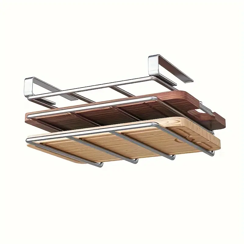 Under Cabinet Cutting Board Holder Stainless Steel Polished Cutting Board Rack Punch-free Smooth Cutting Board Hanger Board
