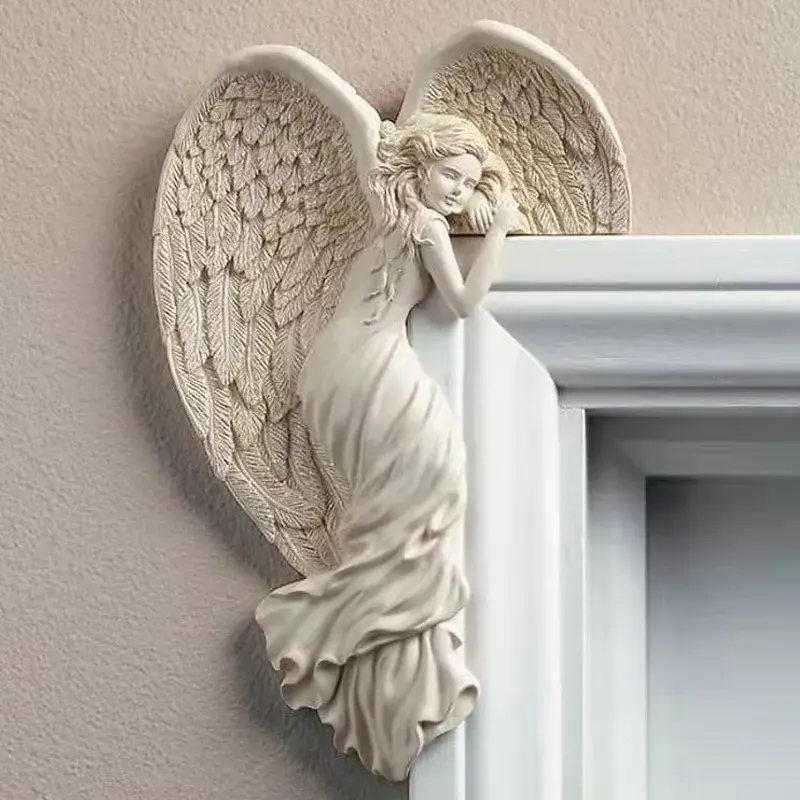 Angel Door Frame Decor Door Frame Angel Wing Sculpture Corner Angel for Door Frame Angel Door Wings Wall Decor 3D Angel Statue