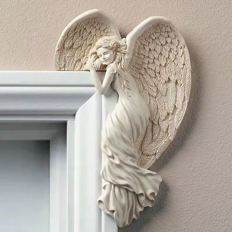 Angel Door Frame Decor Door Frame Angel Wing Sculpture Corner Angel for Door Frame Angel Door Wings Wall Decor 3D Angel Statue