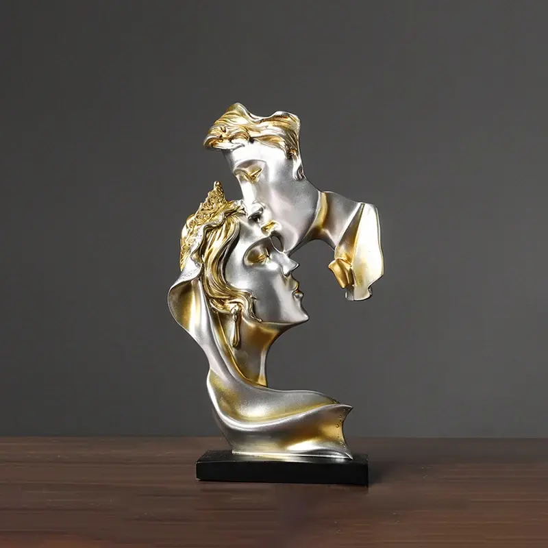 Lovers Statue Craft Sculpture Mini Resin Lovers Statue Figurine Kissing Posture Model Craft Sculpture Ornament Home Decor