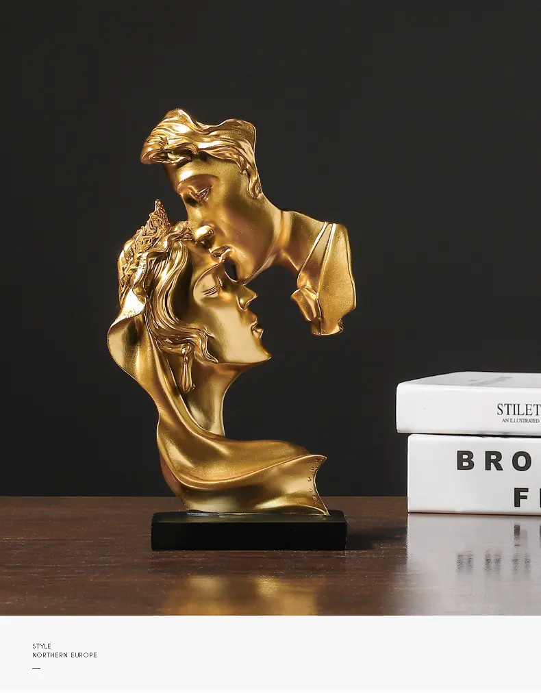 Lovers Statue Craft Sculpture Mini Resin Lovers Statue Figurine Kissing Posture Model Craft Sculpture Ornament Home Decor