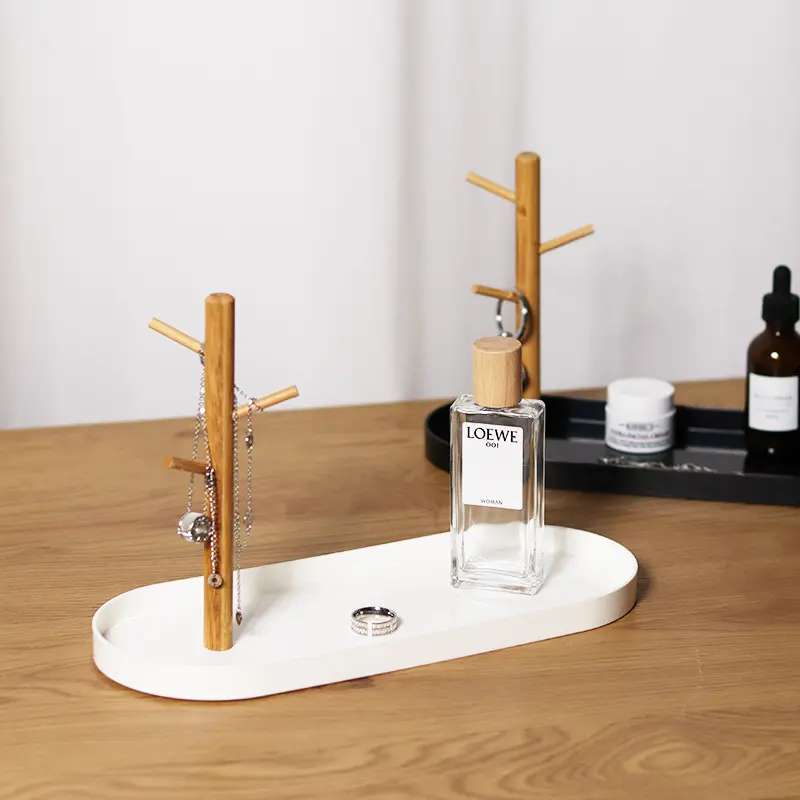 2024 New Nordic Bamboo Tree Branch Storage Tray Living Room Desktop Key Hanger Jewelry Display Frame