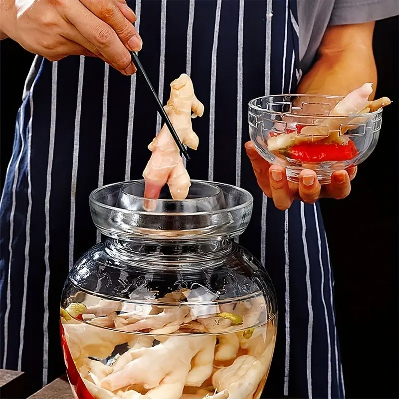 Traditional Fermenting Kit Crock with Water Seal Airlock Lid, Pickle Jar for Pickles Kimchi, Sauerkraut, Wine Brewing Kombucha