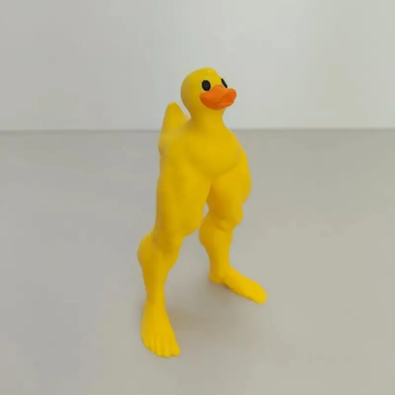 Muscular Leg Duck, Funny Resin Decor, Cute Animal Figurine, Handmade Duck Statue, Yellow Duck Figurine, Quirky Home Decor（A）