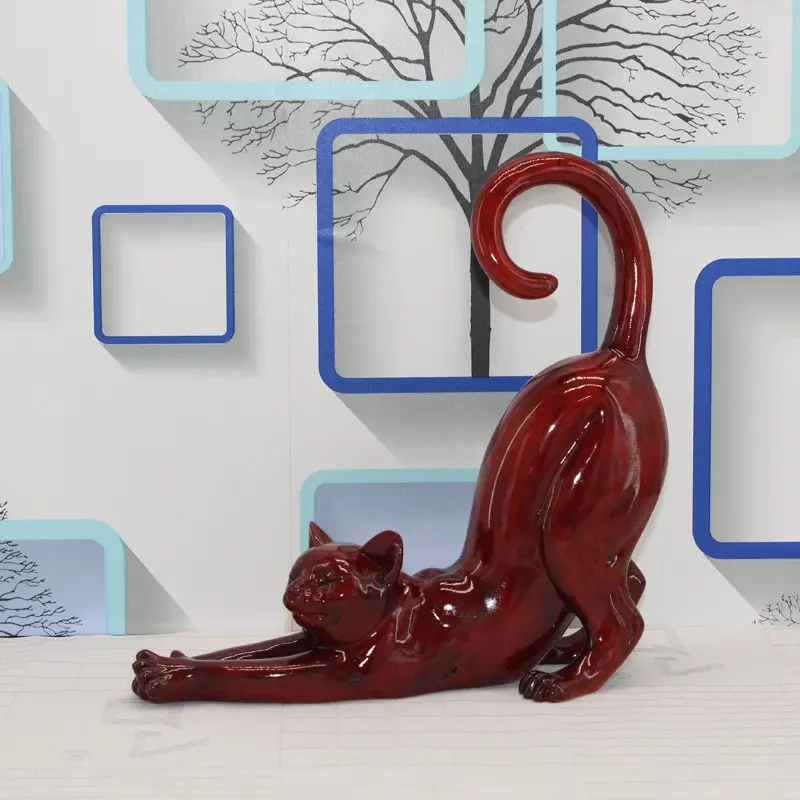 Creative Lazy Cat Figurines Modern Status Abstract Resin Crafts Room Home Decoration Wedding Gifts Cute Ornaments Art Decor