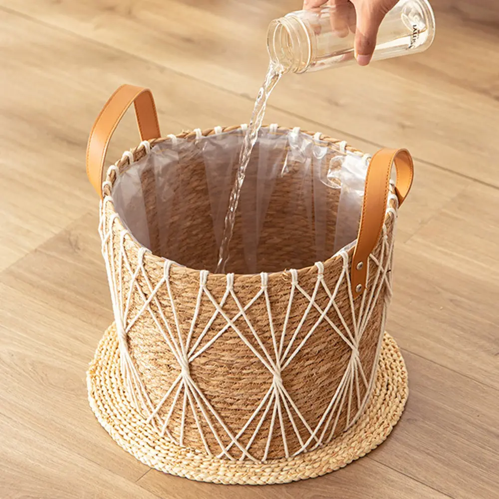 Rattan Storage Basket Living Room Flower Pot Home Decor Durable Net Pocket Pot Outdoor Lawn Decoration