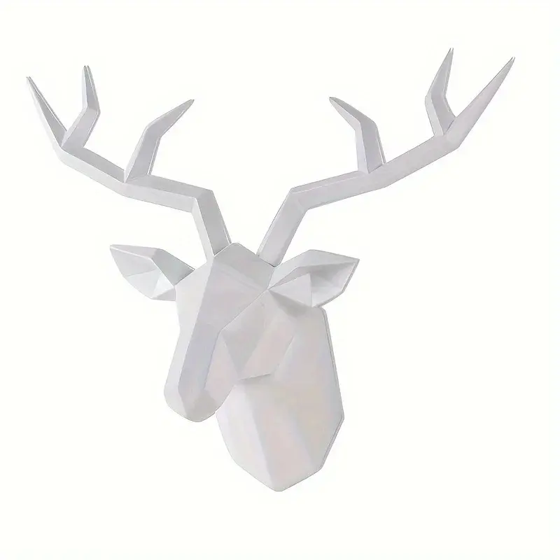 Wall Decor Wall Sculpture,Resin Statue Deer Head Wall Hanging Creative Home Wall Decoration Artificial Animal Crafts Figurines