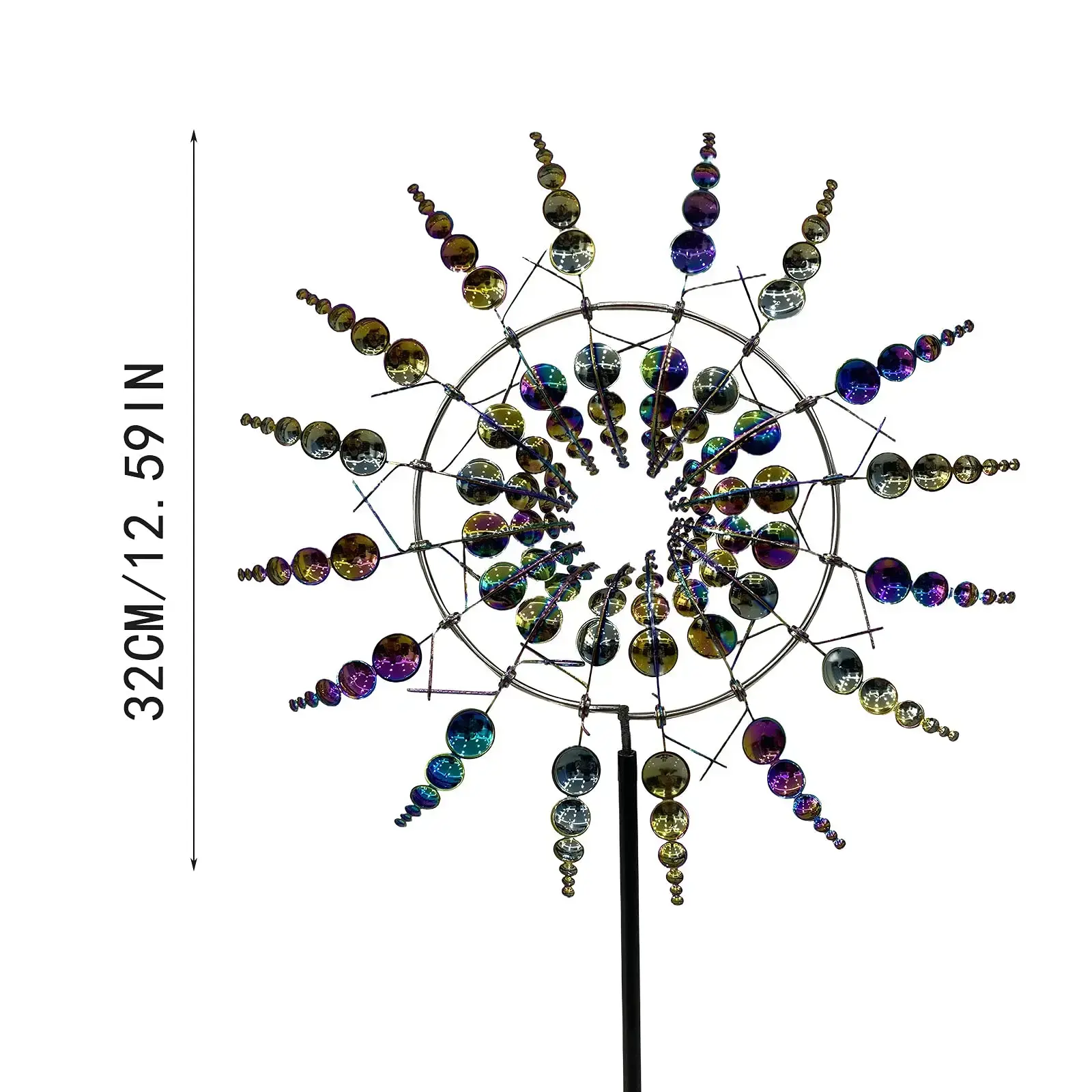 Unique and Magical Metal Windmill,3D Wind Powered Kinetic Sculpture, Lawn Solar Metal Wind Wind Spinners for Yard and Garden