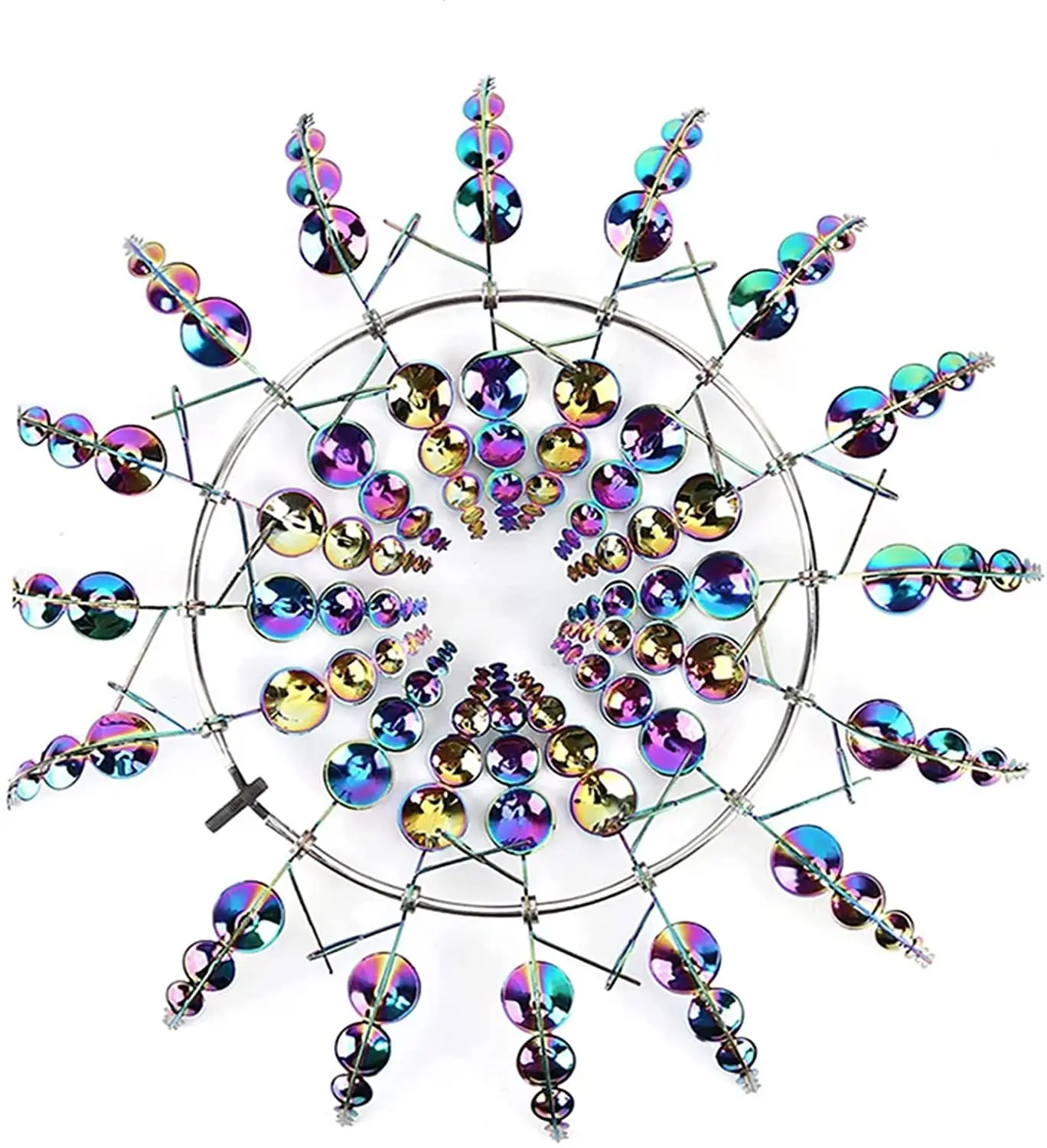 Unique and Magical Metal Windmill,3D Wind Powered Kinetic Sculpture, Lawn Solar Metal Wind Wind Spinners for Yard and Garden