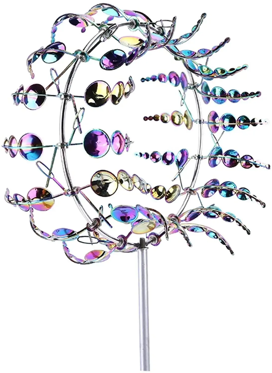 Unique and Magical Metal Windmill,3D Wind Powered Kinetic Sculpture, Lawn Solar Metal Wind Wind Spinners for Yard and Garden