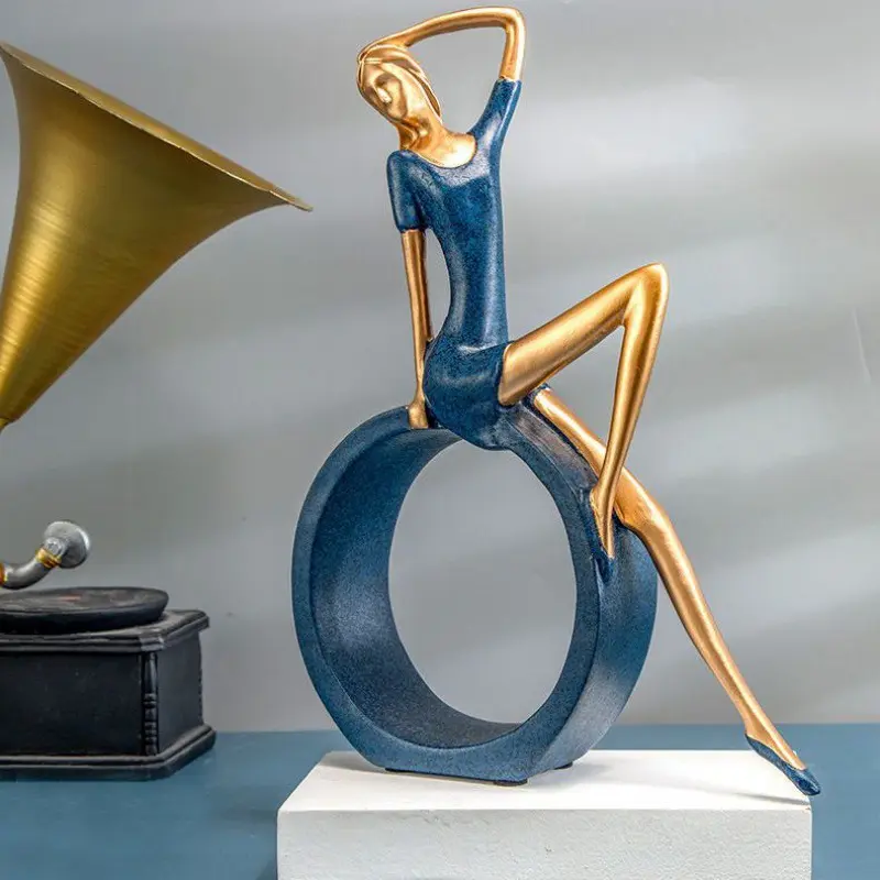 Elegant Women Reading Girl Figurine Art Person Sculpture Statue Home Decoration For Living Room Bedroom Book Shelf TV Cabinet