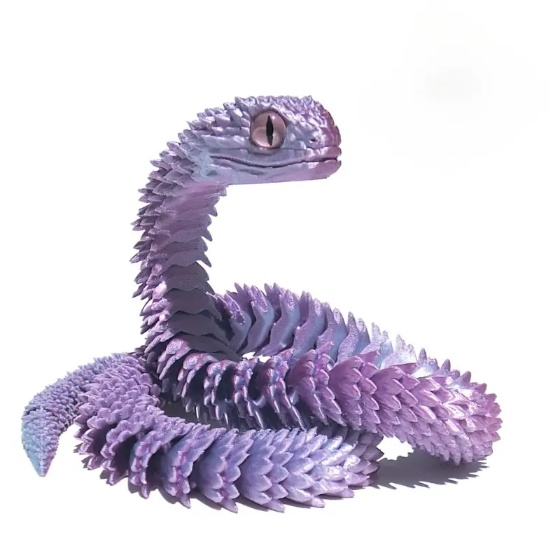 3D Printed Snake Rotatable Articulated Snake Joint Mobility Animal Simulation Model Office Desktop Ornament Home Decor Kids Gift