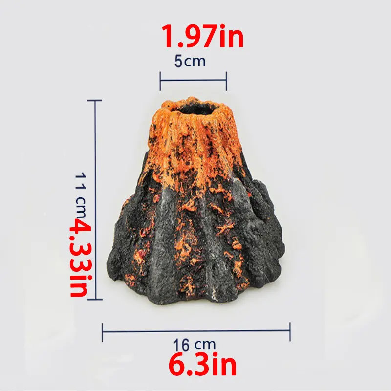 Big Volcano Fish Cave hideout, Volcano Stone Mountain aquarium decoration, freshwater and saltwater fish tank accessories