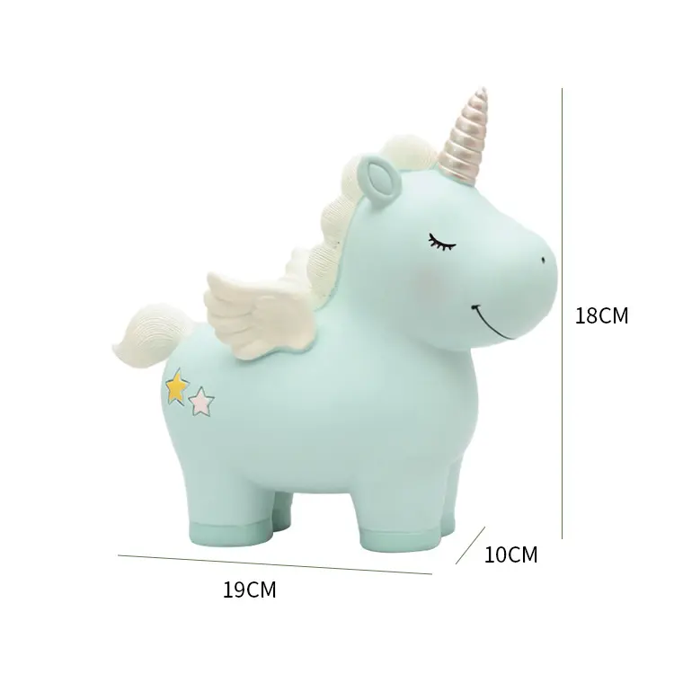 Whimsical, Charming Unicorn Resin Coin Bank - Pink Desk Decor Money Saving Box