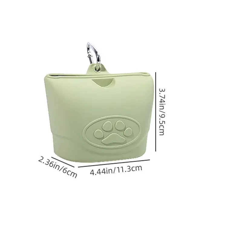 Silicone Dog Treat Pouch,Clip on Portable Training Container,Convenient Magnetic Buckle Closing and Waist Clip,Portable Training