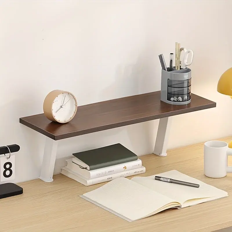 Clamp On Desk Shelf, Desk Extension Shelf Adjustable Desk Extender Side Table Single Layer Above or Under Desktop Storage Shelf