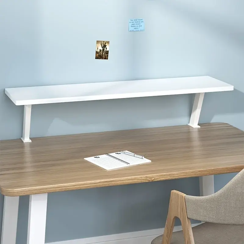 Clamp On Desk Shelf, Desk Extension Shelf Adjustable Desk Extender Side Table Single Layer Above or Under Desktop Storage Shelf