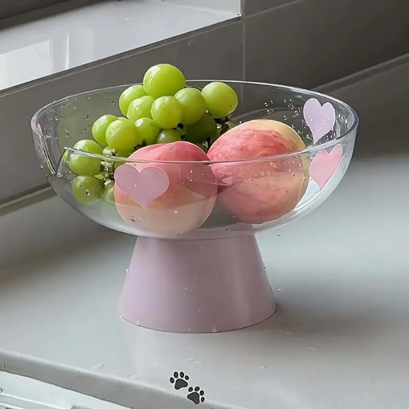 Plastic Fruit and Vegetable Draining Basket, Dual-Layer Strainer Bowl with Detachable Drip Catcher, Water Filter Basin